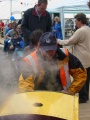 Wisps of steamfrom the safety valves
